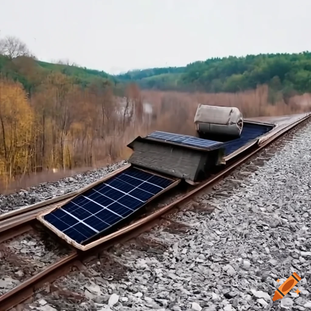 solar-powered sledge in brown coal open pit