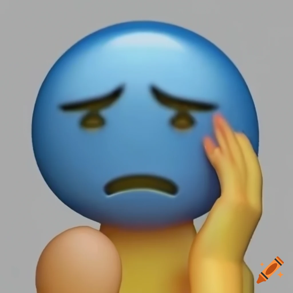 3d rendered meme of a depressed emoji on Craiyon