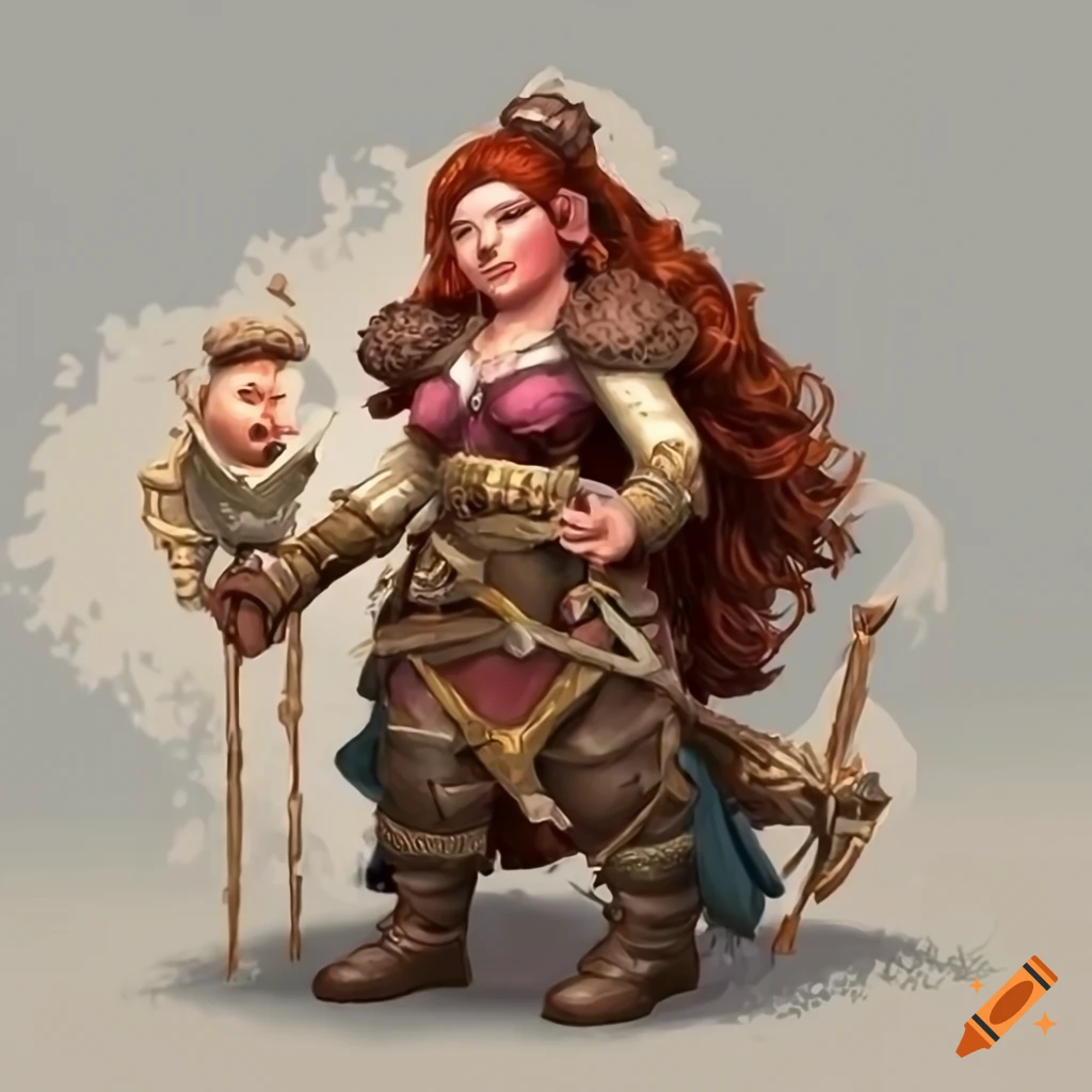 illustration of a female bard with a puppet