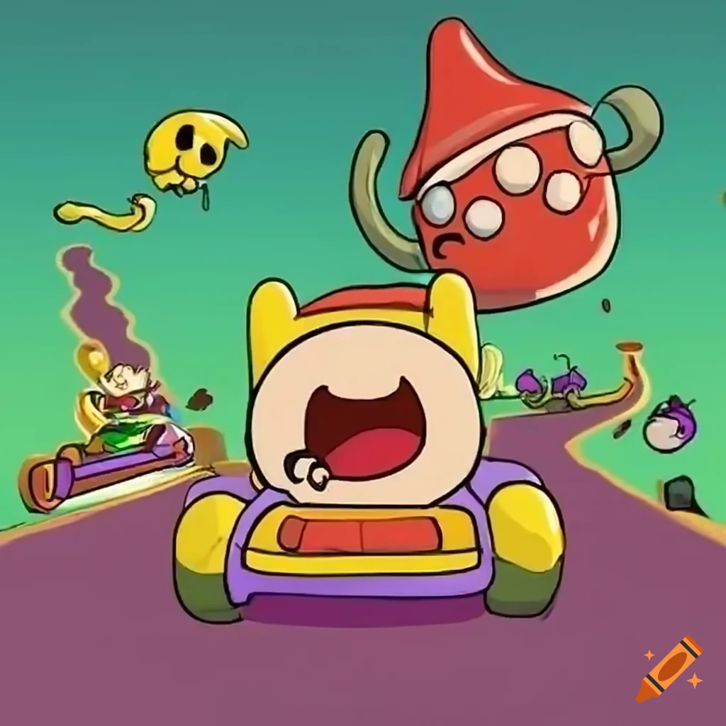 mario kart with adventure time characters