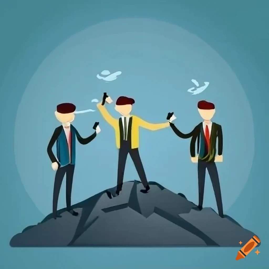 image of a leader guiding their team during a mountain climb