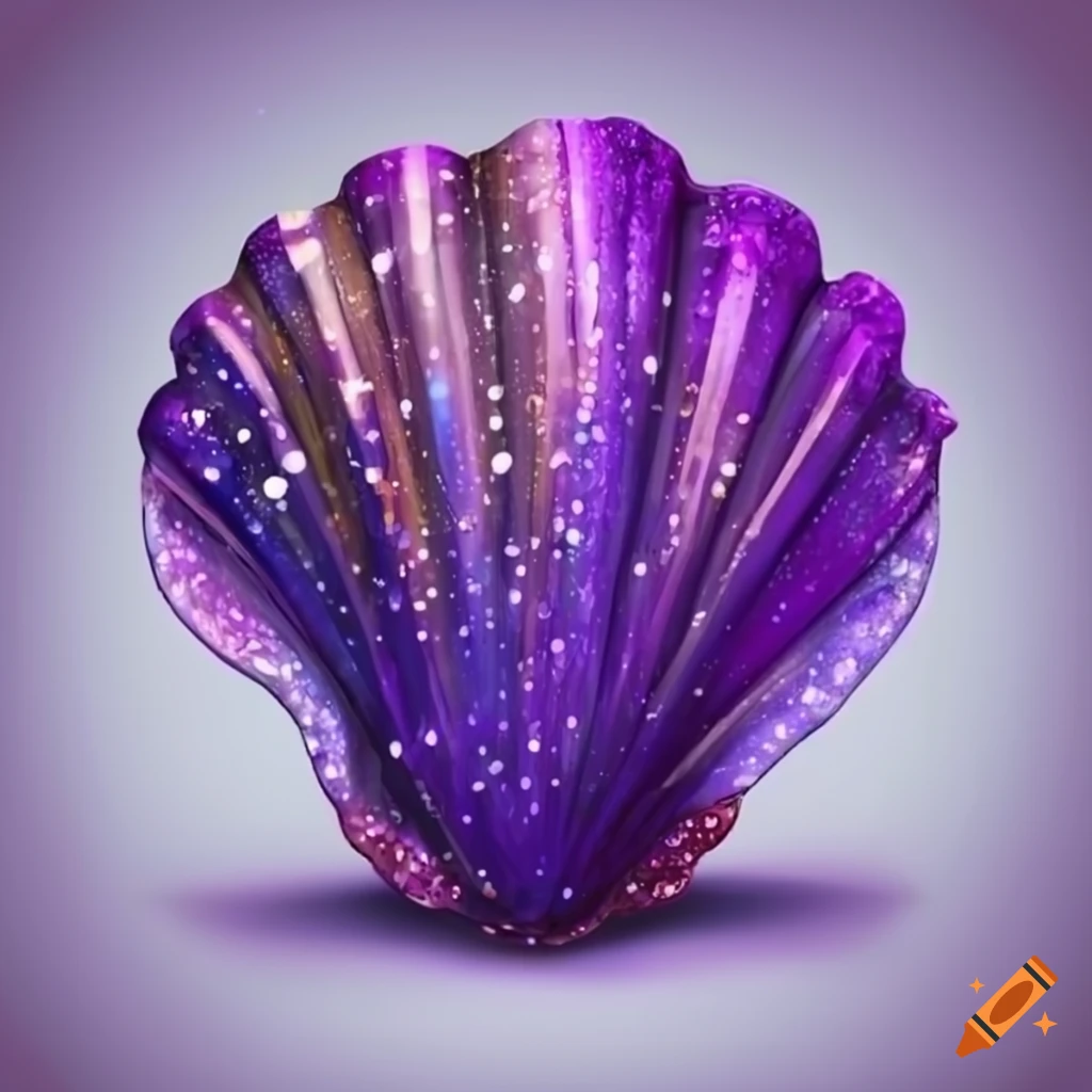 purple seashell on white background