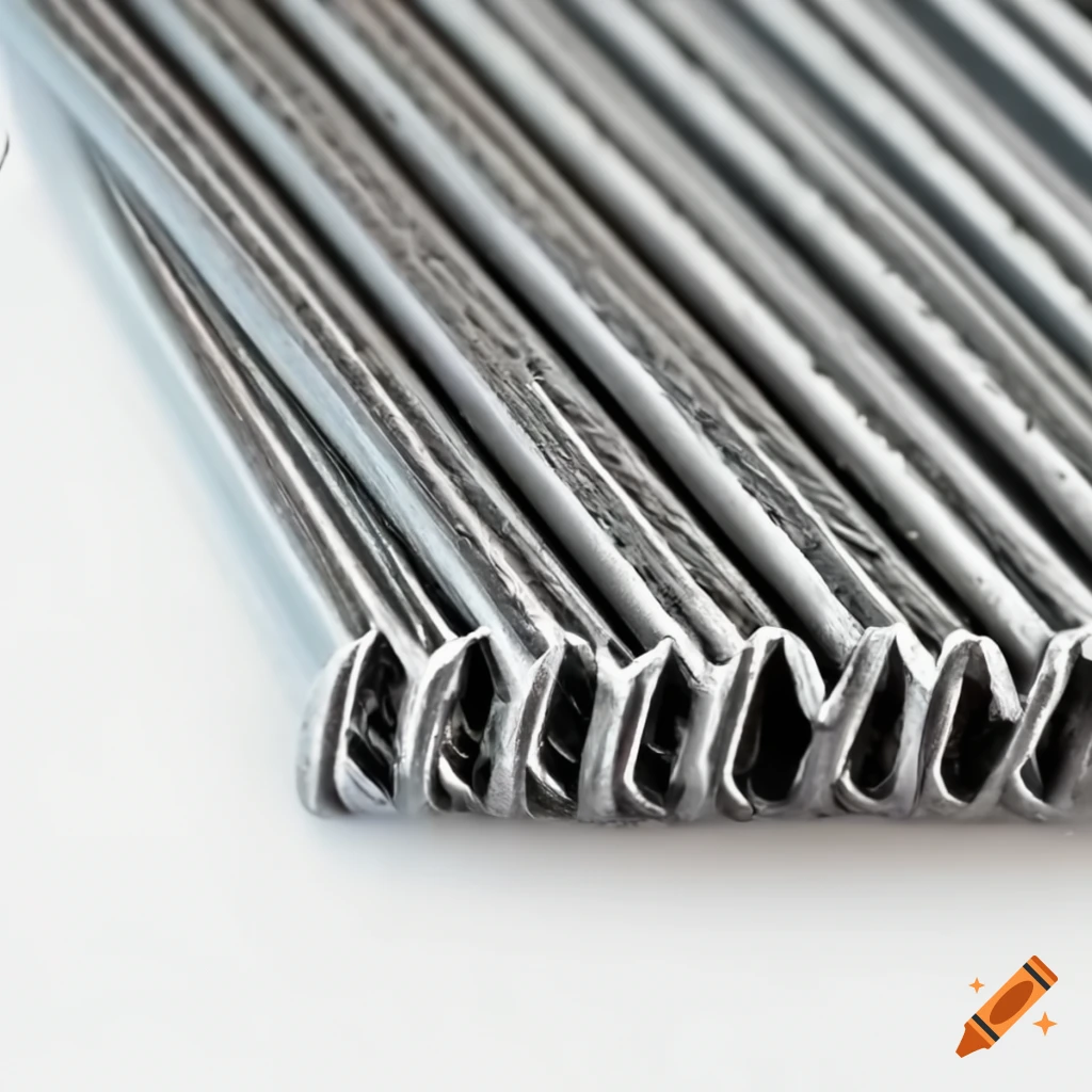 white background image of deformed bars for construction