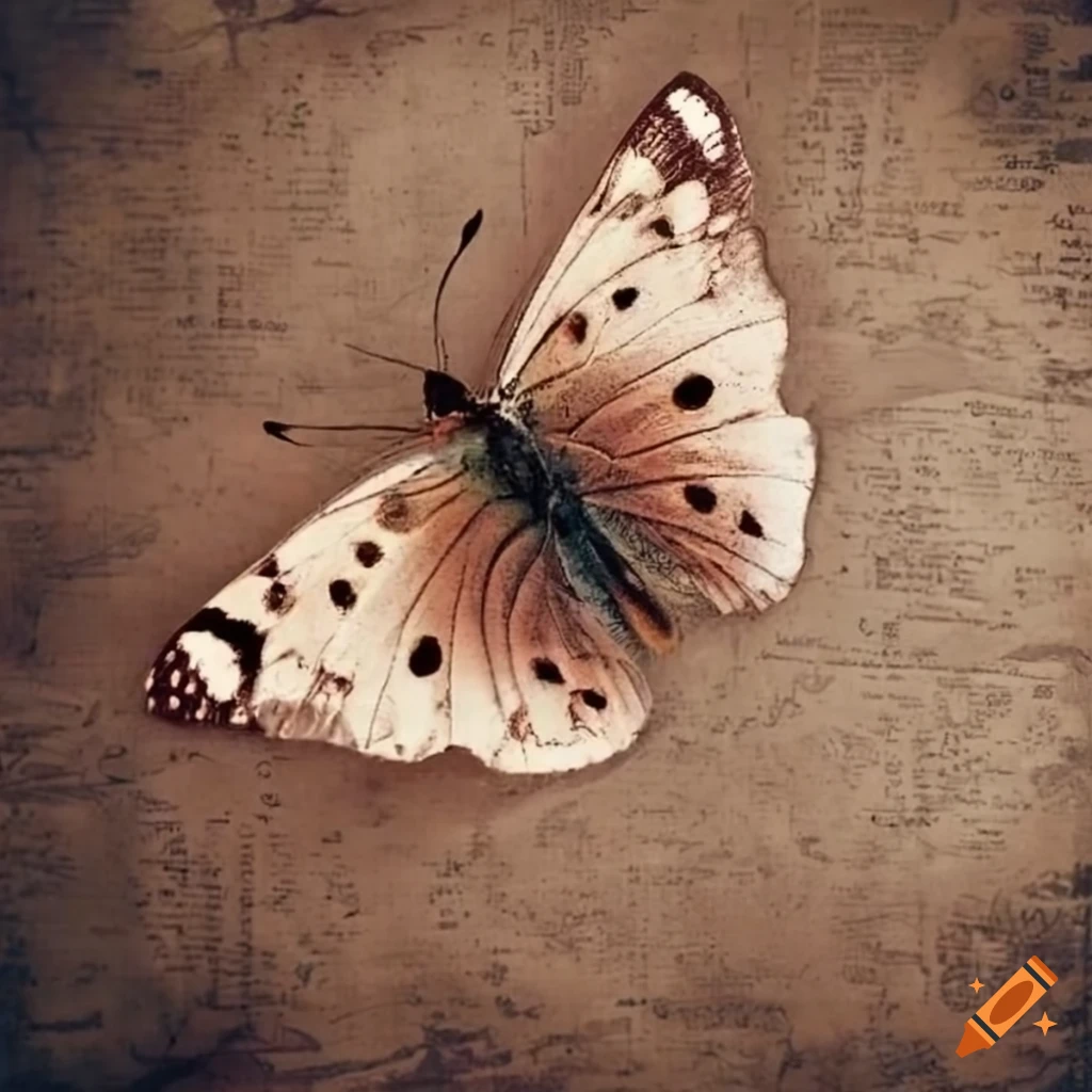 vintage butterfly on newspaper