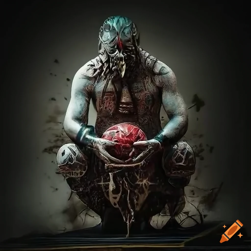 dark art depiction of a corrupted ancient magician