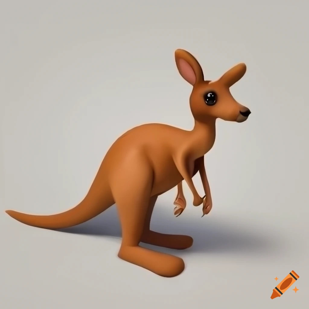 cute 3D kangaroo illustration