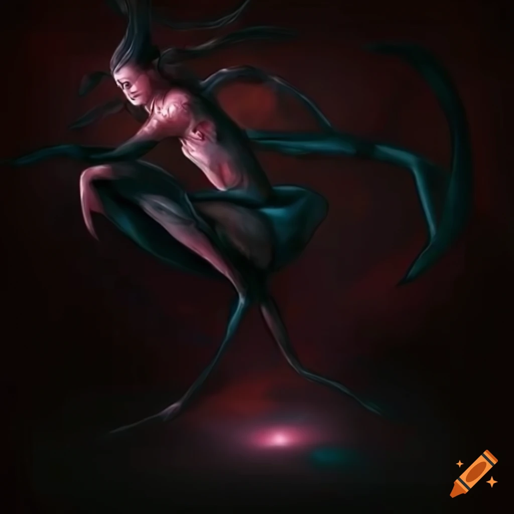 dynamic fantasy art of acrobatic figure