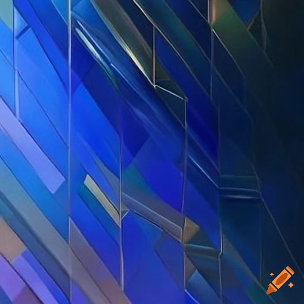 abstract art with azure, sapphire, periwinkle, and textured gold