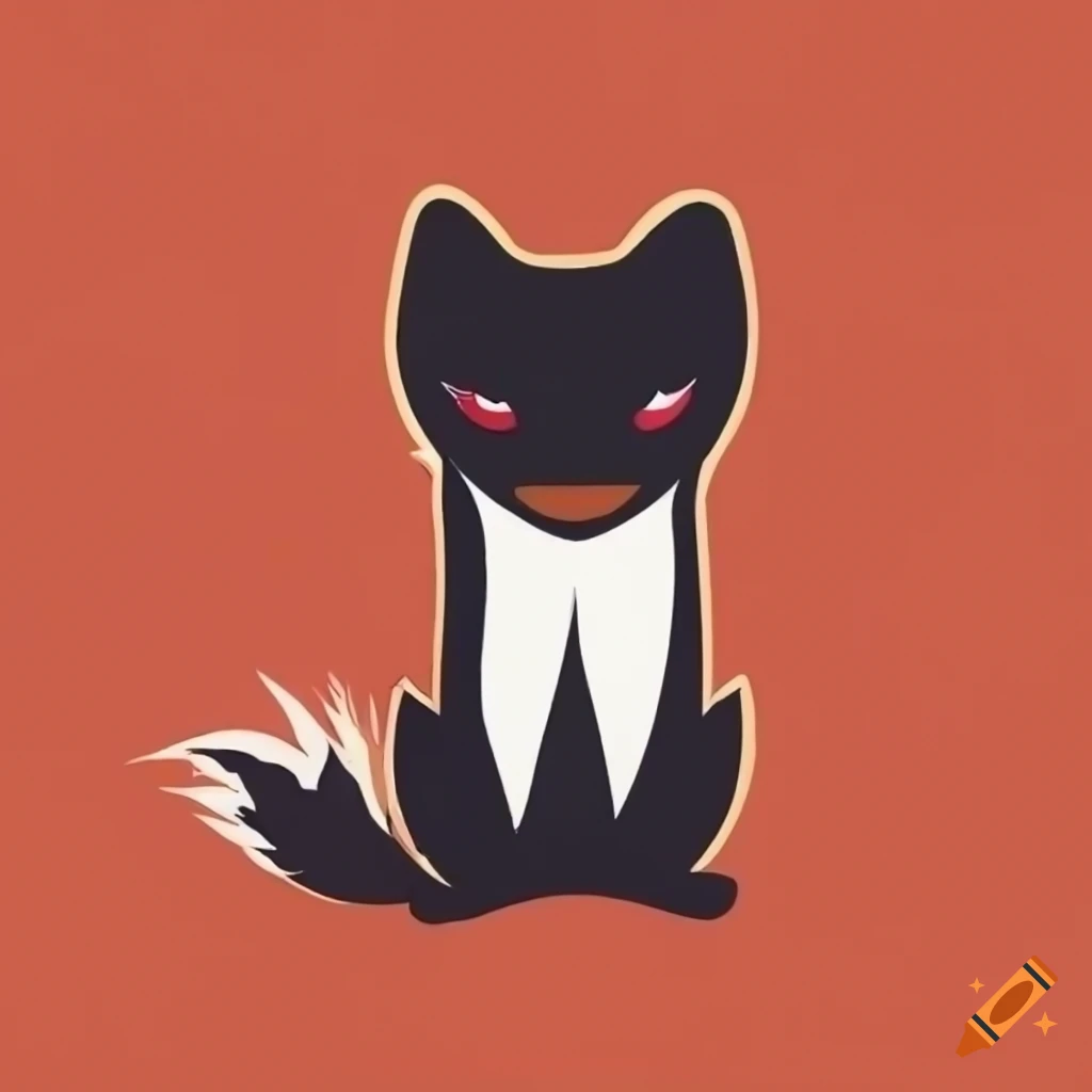 Japanese-style team logo of a weasel-fox blend