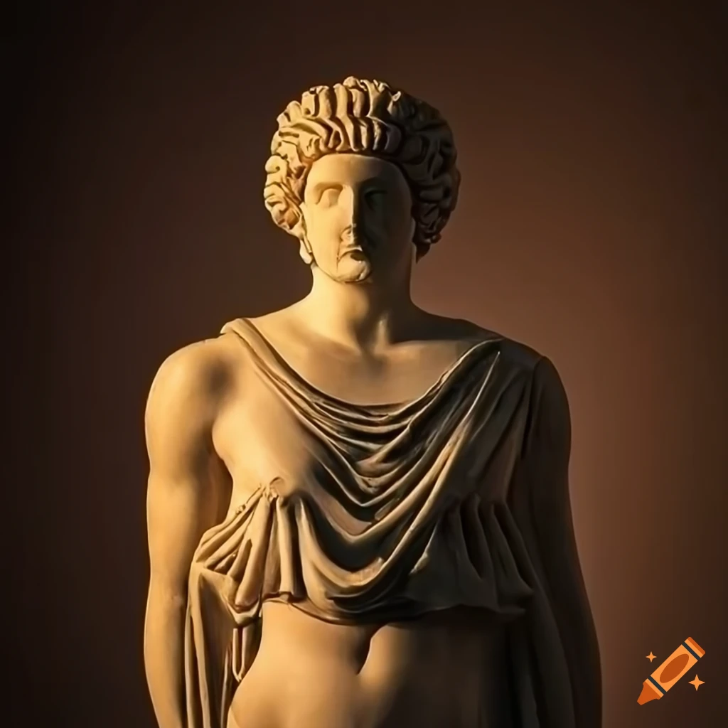 vibrant display of Greek sculptures