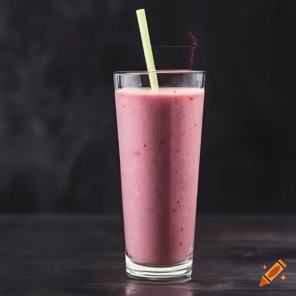 glass with a mixed fruit smoothie