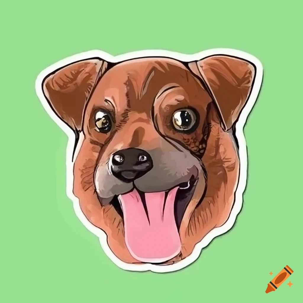 cute pencil drawing of happy dogs