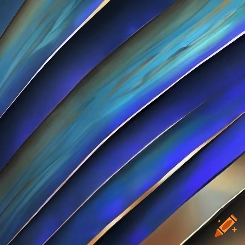 abstract cubist artwork in vibrant blue and bronze tones