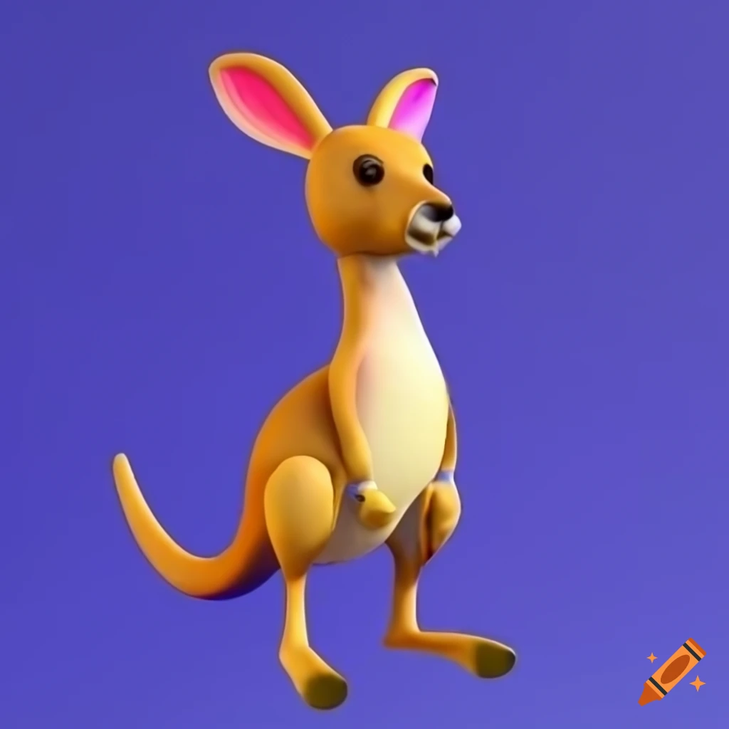cute 3D kangaroo illustration