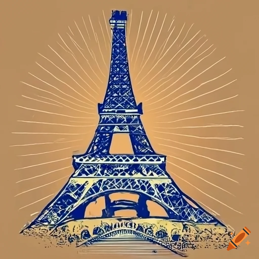 Eiffel Tower with hidden number 5