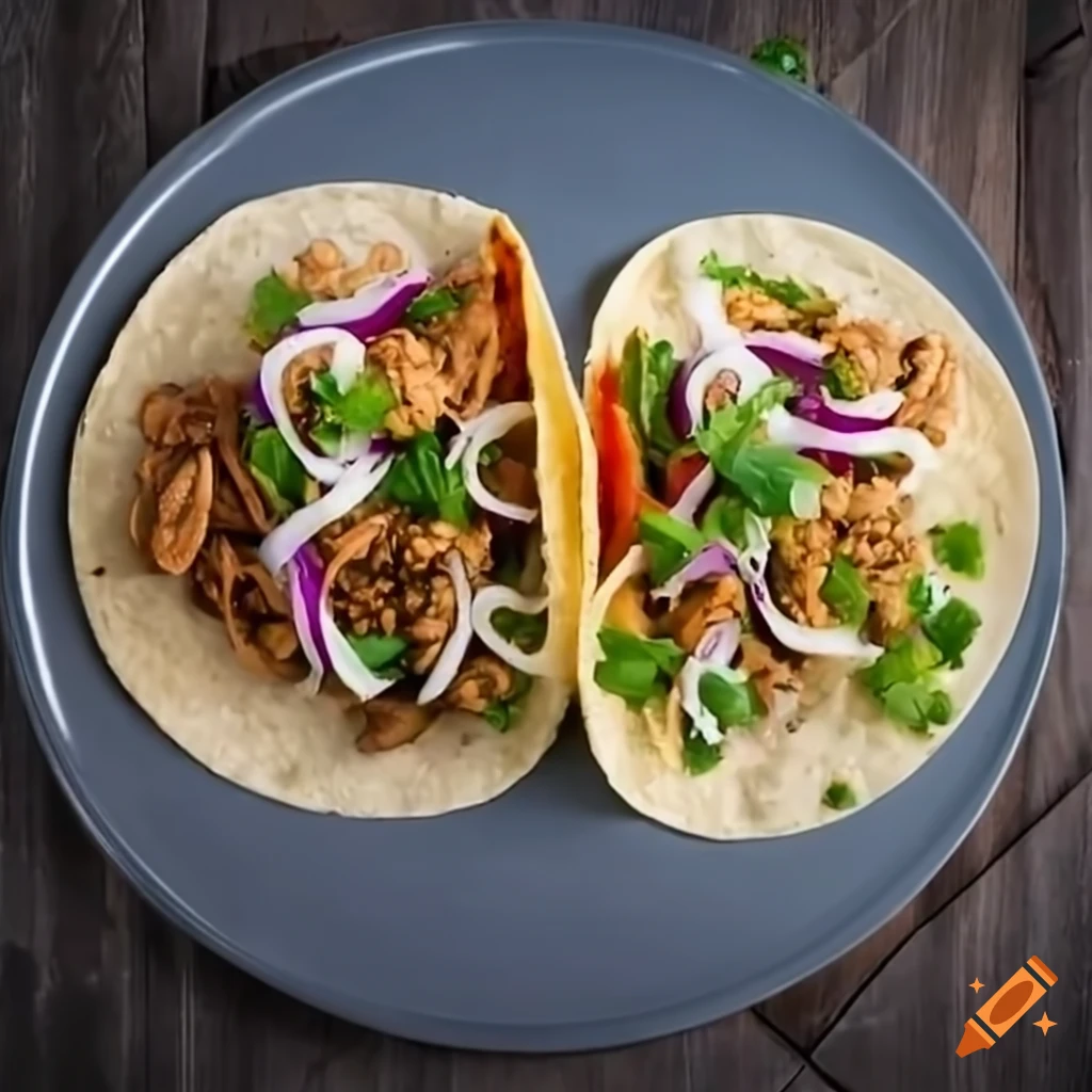delicious chicken tacos with cilantro lime rice and refried beans