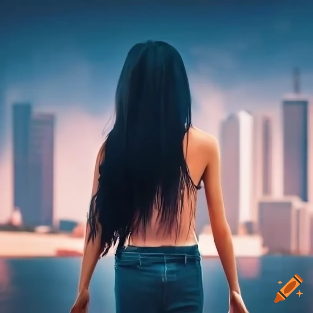 girl standing in front of billboard in Los Angeles