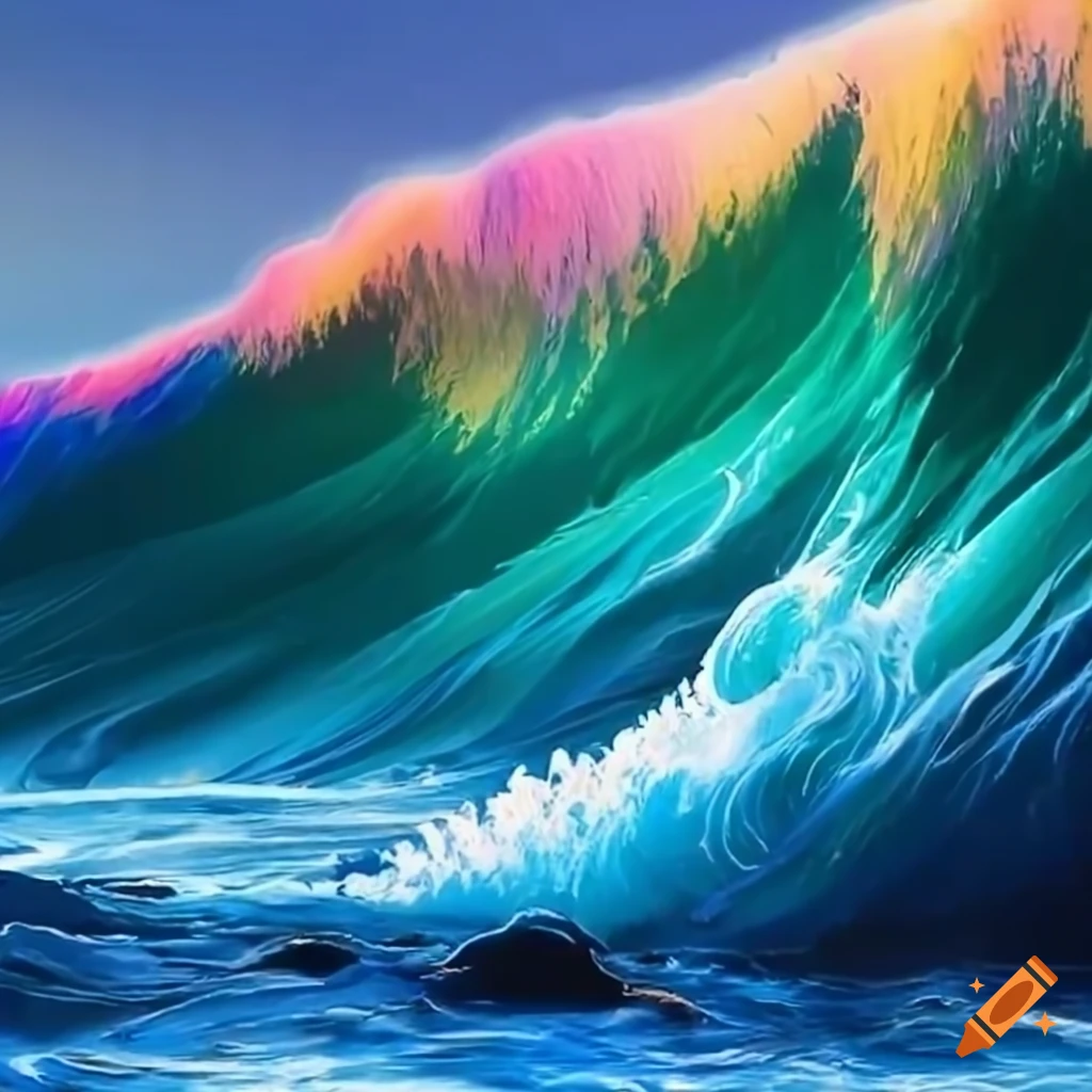 waves crashing against rugged coastline
