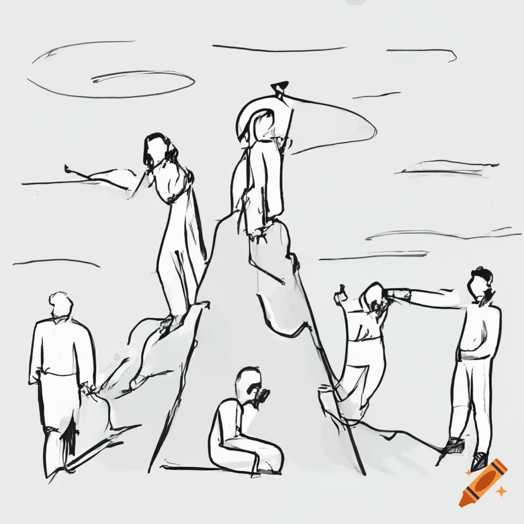 image of a leader helping colleagues climb a peak