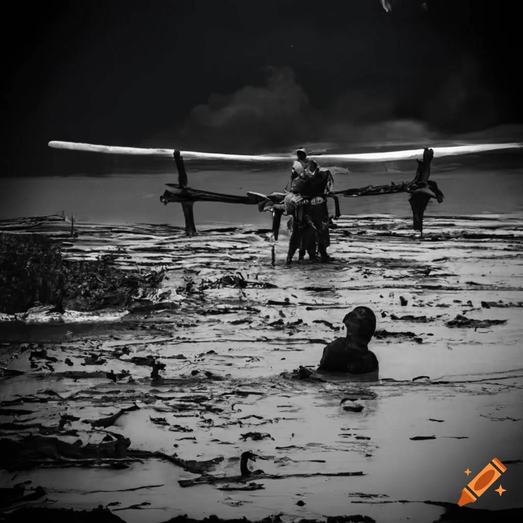 monochrome image of flying objects rescuing gentlemen