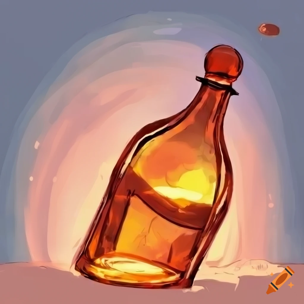 colorful manga-style bottles with sun motif