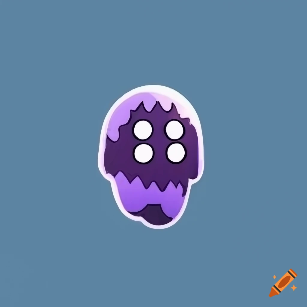 minimalist purple ghost gym leader badge