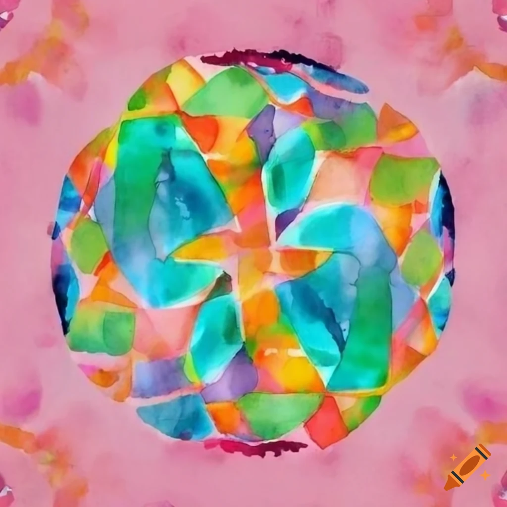abstract watercolor designs with geometric patterns