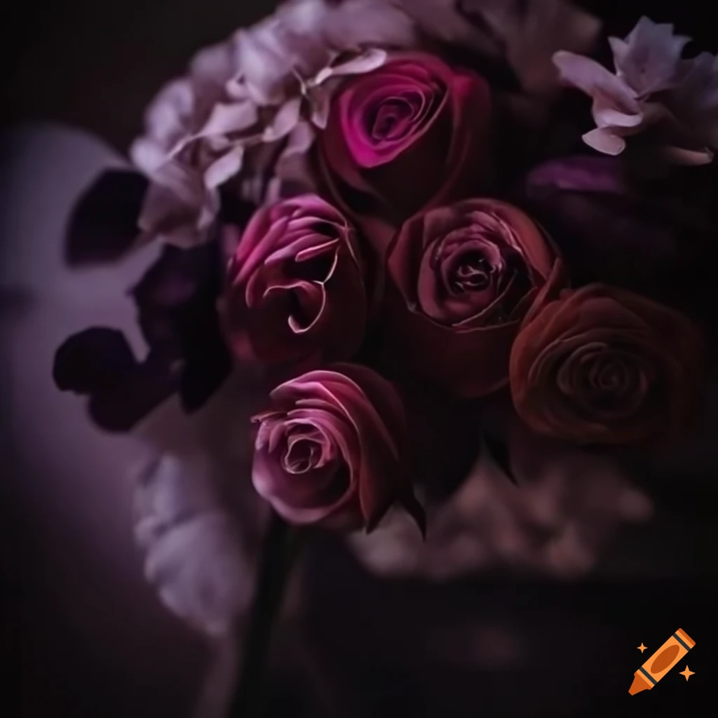 dark and elegant bouquet of flowers