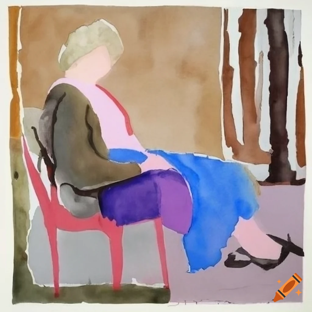 Georges Braque and David Hockney watercolor painting