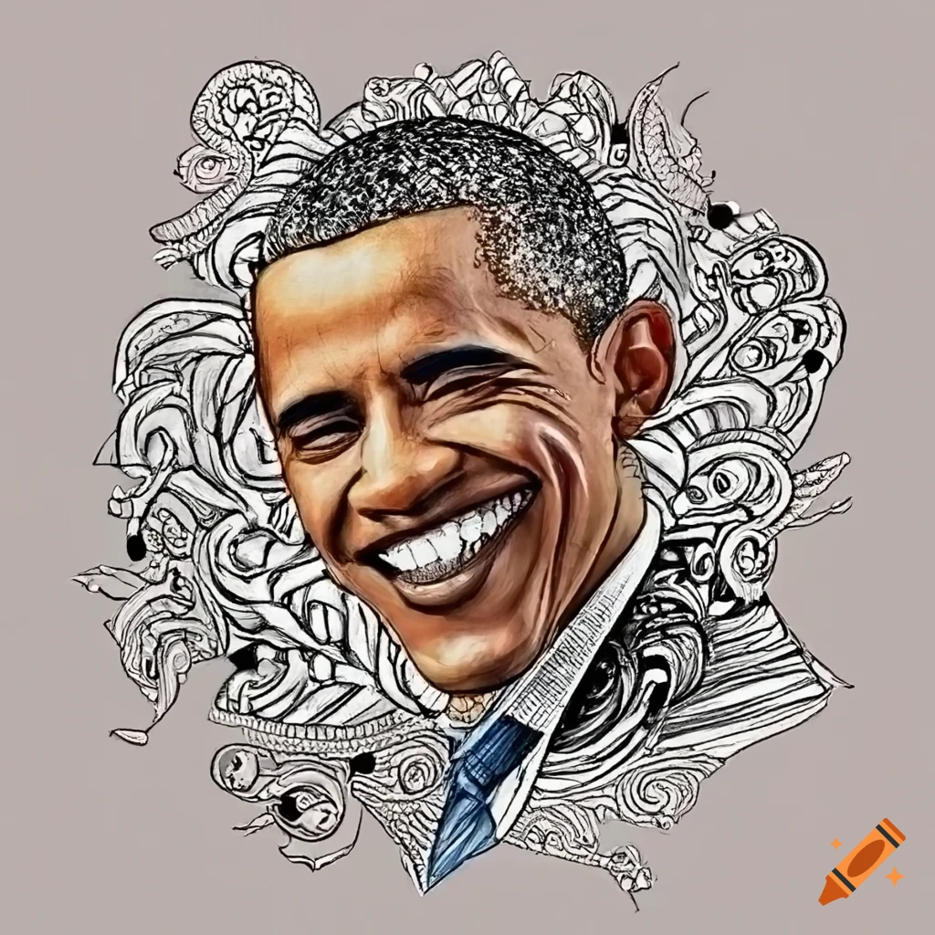 Barack Obama zentangle artwork