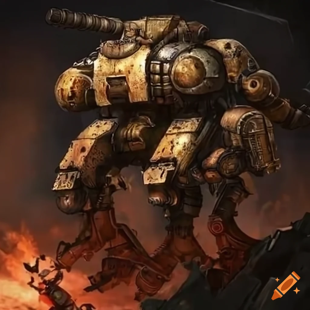 dieselpunk war machine with heavy artillery