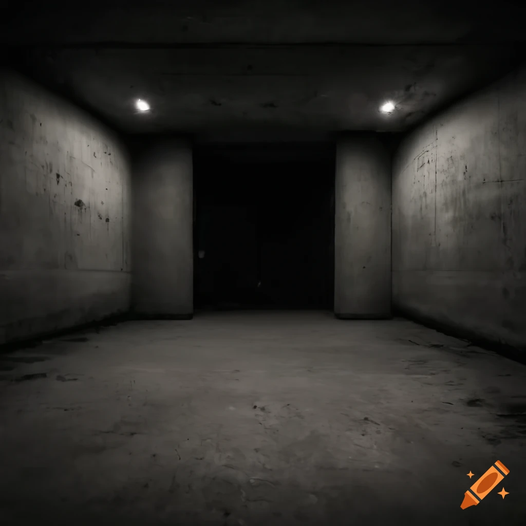 dark and empty concrete basement