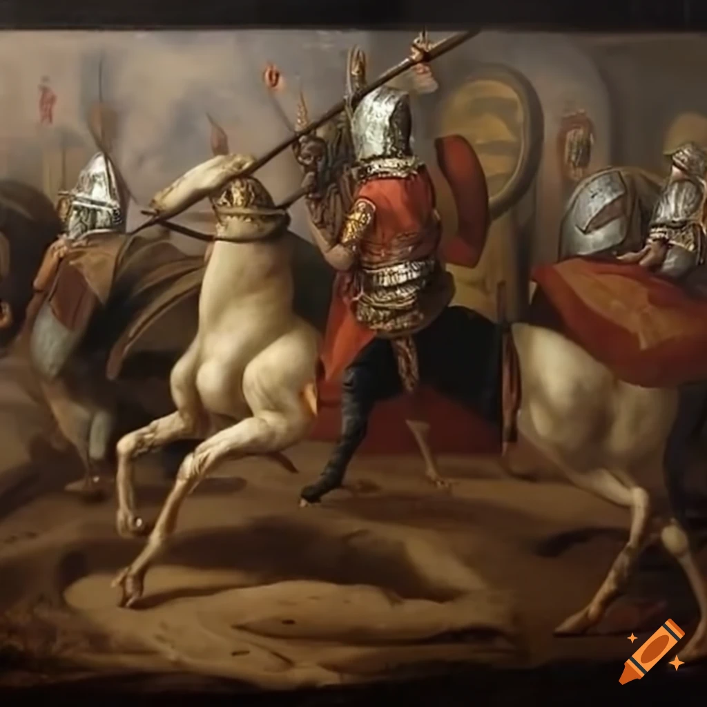 Roman soldiers engaged in battle