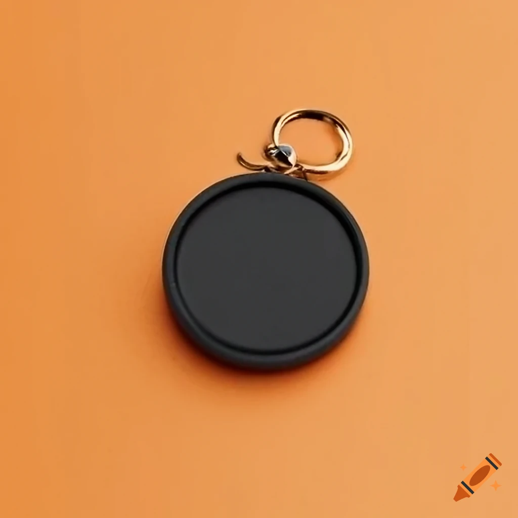 small round key ring on white background