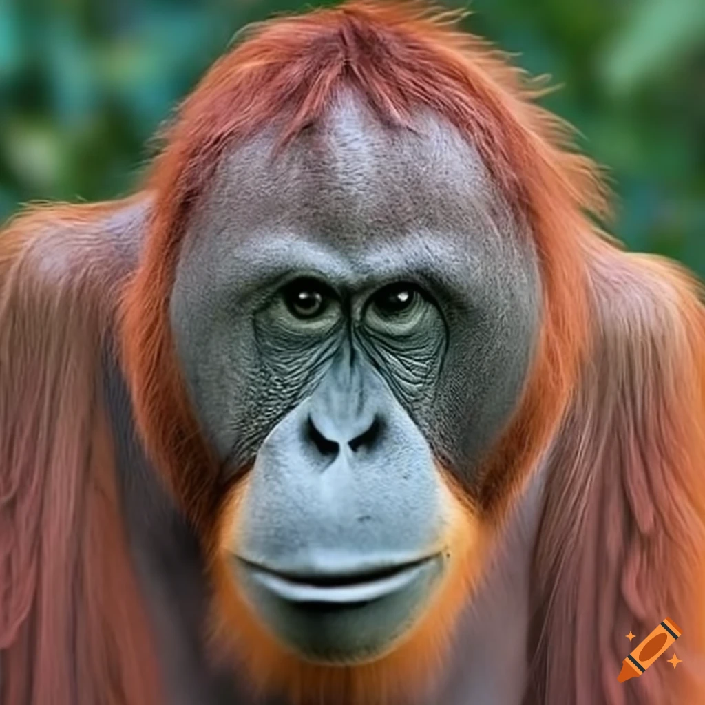 close-up of an orangutan