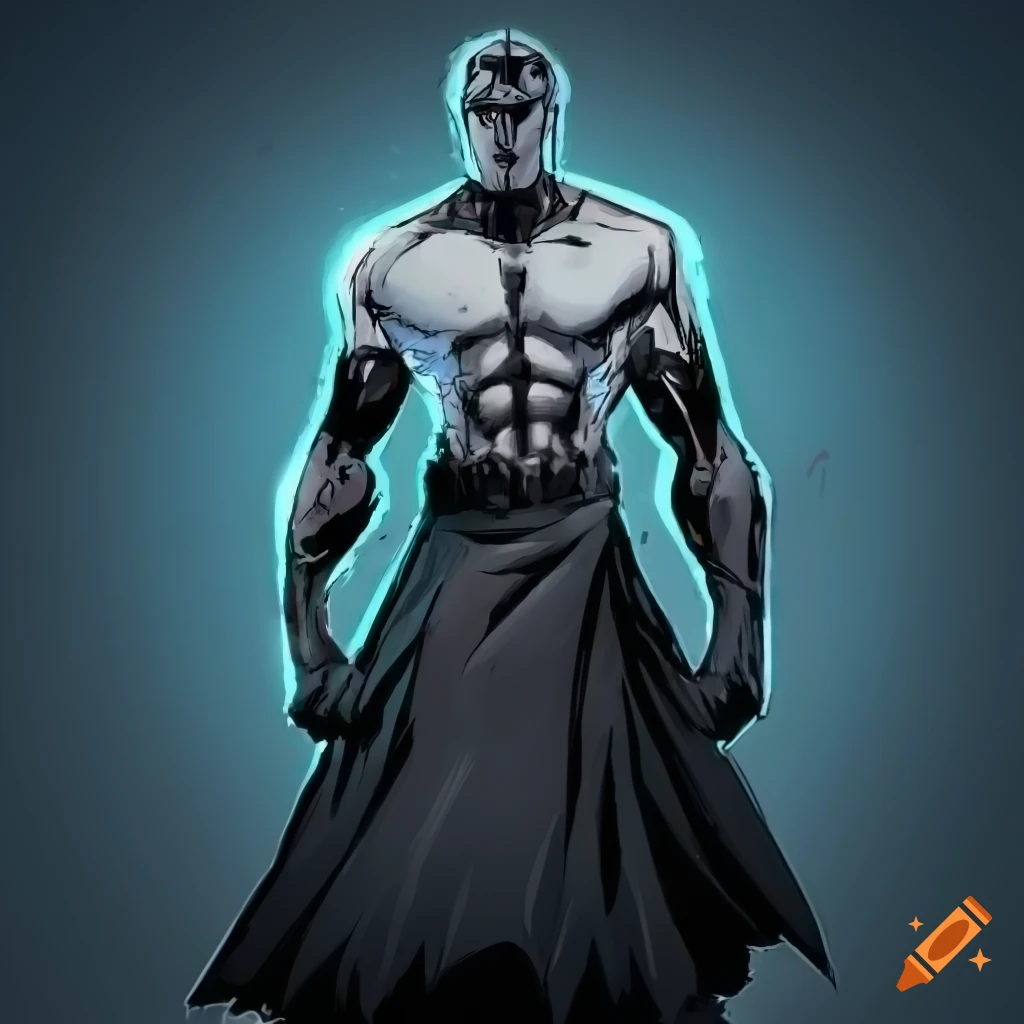 comic book character of a person with bleach blonde hair and black skirt
