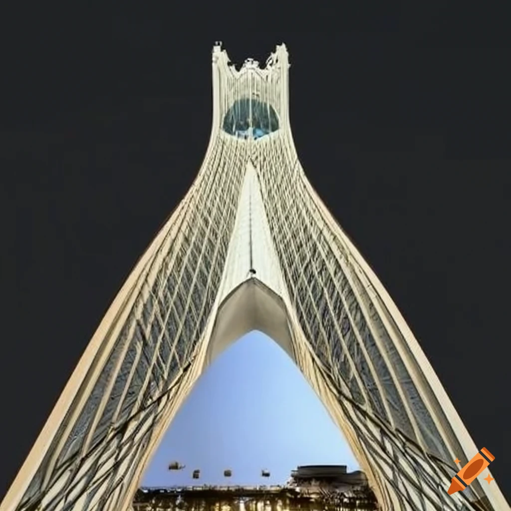 futuristic depiction of Azadi Tower in 2050