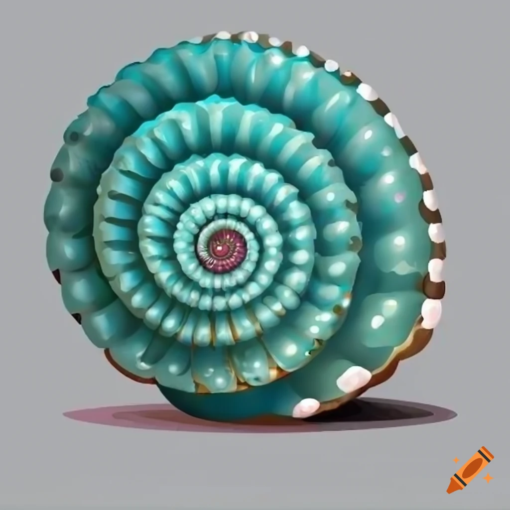sparkly turquoise seashell on white background