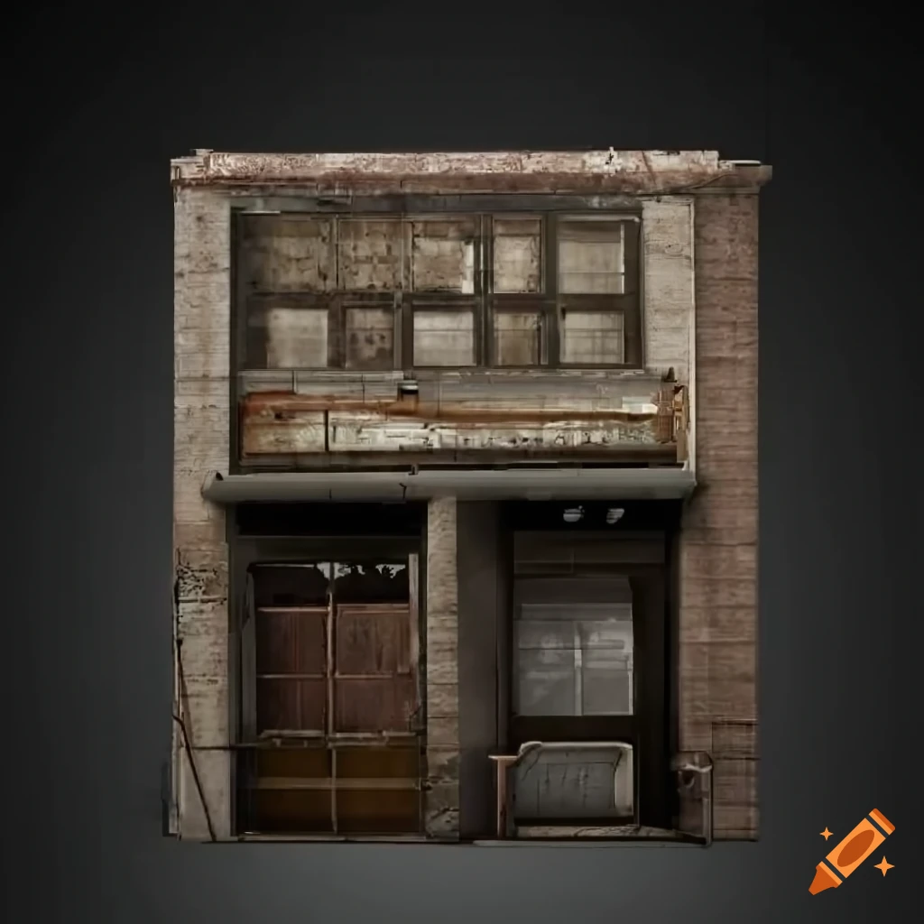 detailed 2D storefront facade in New York style