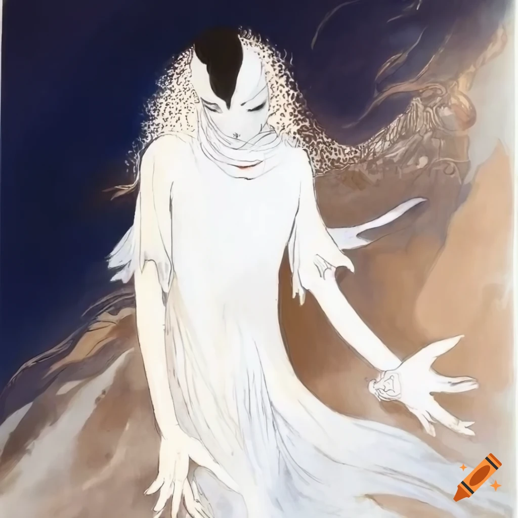 painting of a ghostly male teenager dancing