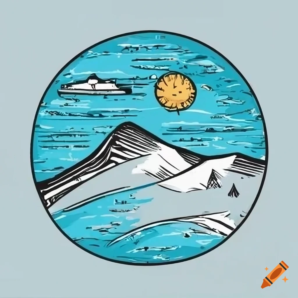 T shirt design of snowboard terrain park with mountains