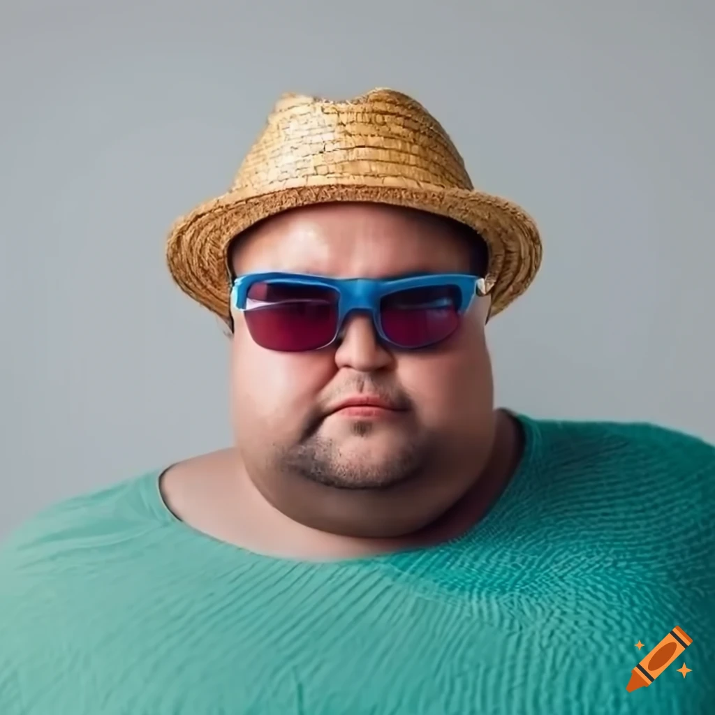 portrait of a happy man wearing a hat and sunglasses