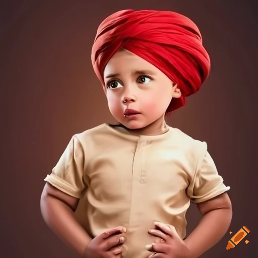 portrait of children wearing turbans