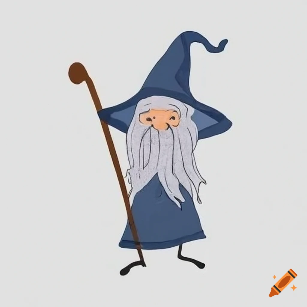 artwork of stickman Gandalf holding a staff