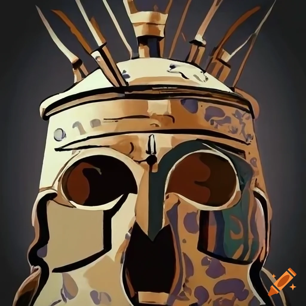 Picasso style painting of Roman Spartans