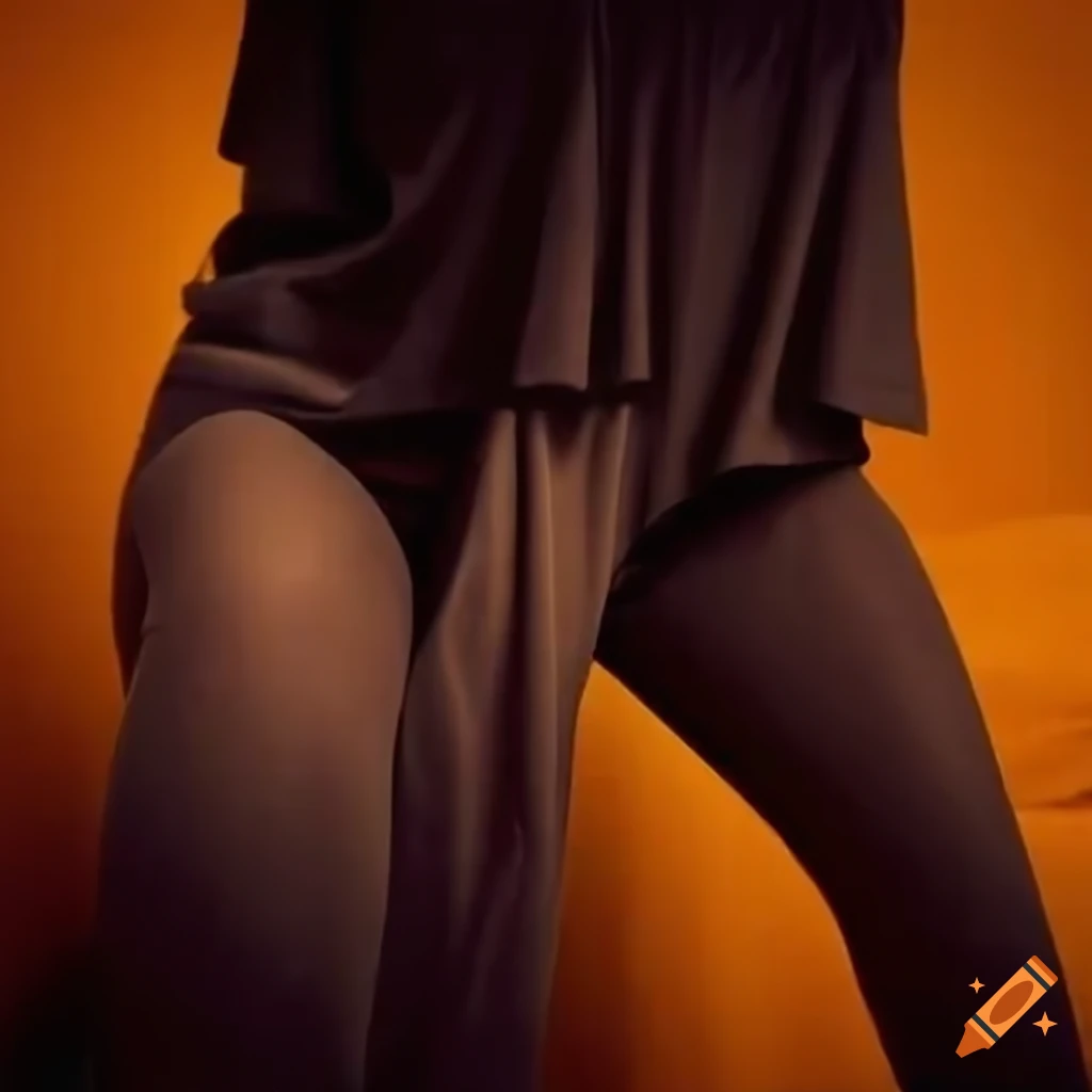 woman in flared pajama pants sitting on bed