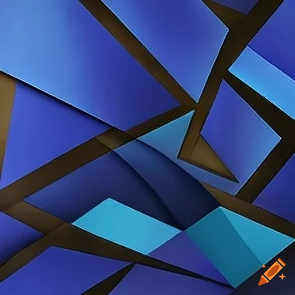 abstract artwork with azure, sapphire, periwinkle, and bronze colors