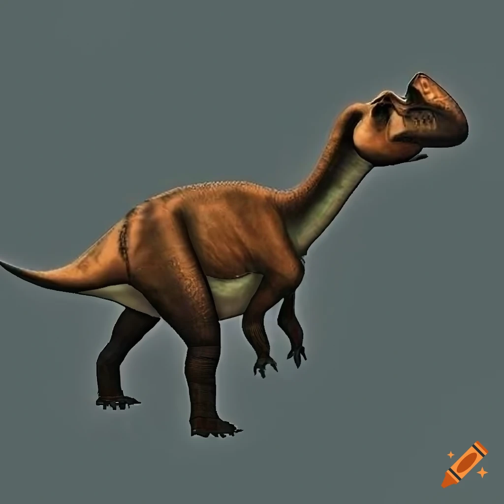 scientific illustration of a detailed Hadrosaurus with elephant-like skin