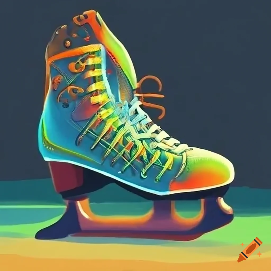 colorful ice skating shoe with candles