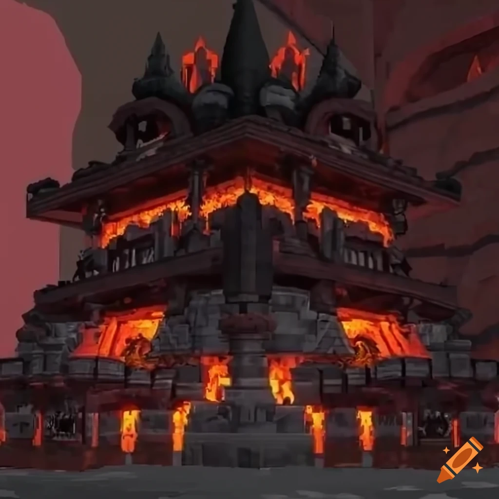 demonic bastion with sharp walls in Japanese style